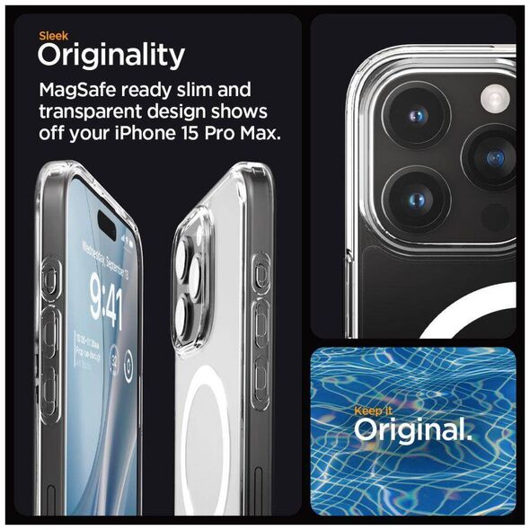 Case APPLE IPHONE 15 PRO MAX Spigen Ultra Hybrid Mag MagSafe White transparent 8809896749251