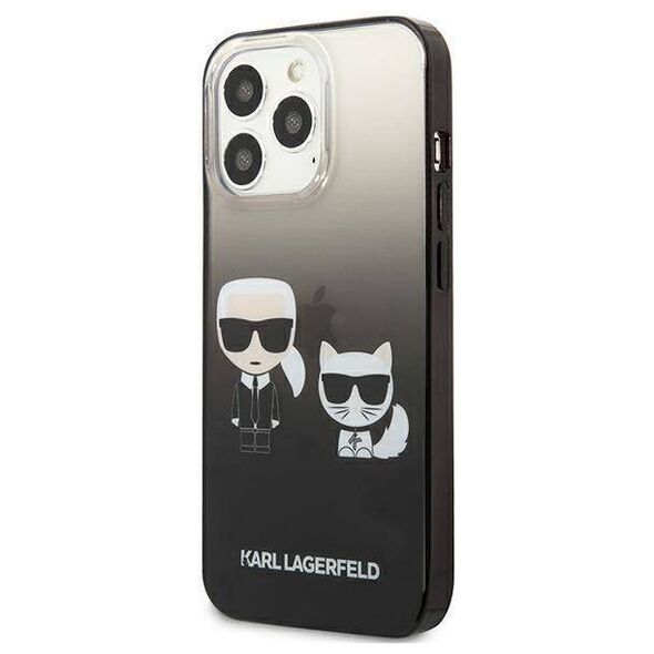 Original Case IPHONE 13 PRO Karl Lagerfeld Hardcase Gradient Ikonik Karl & Choupette (KLHCP13LTGKCK) black 3666339049263