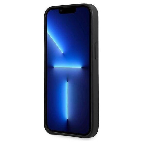 Original Case IPHONE 14 PLUS Guess Hardcase Saffianotriangle Logo (GUHCP14MPSATLK) black 3666339065379
