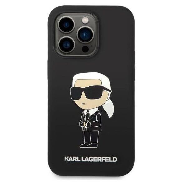 Original Case IPHONE 14 PRO Karl Lagerfeld Hardcase Silicone Ikonik (KLHCP14LSNIKBCK) black 3666339086589