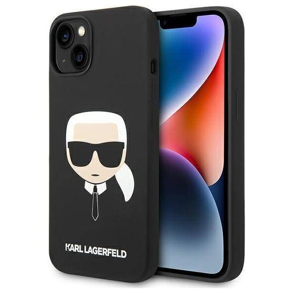 Original Case IPHONE 14 PLUS Karl Lagerfeld Harcase Silicone Karl's Head Magsafe (KLHMP14MSLKHBK) black 3666339078003