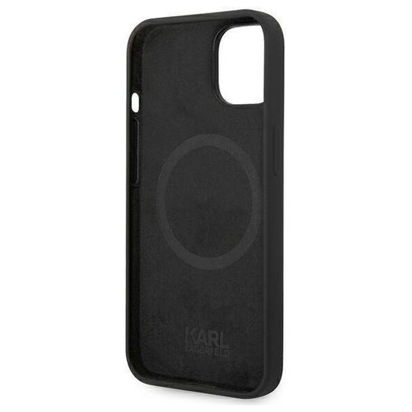 Original Case IPHONE 14 PLUS Karl Lagerfeld Harcase Silicone Karl's Head Magsafe (KLHMP14MSLKHBK) black 3666339078003