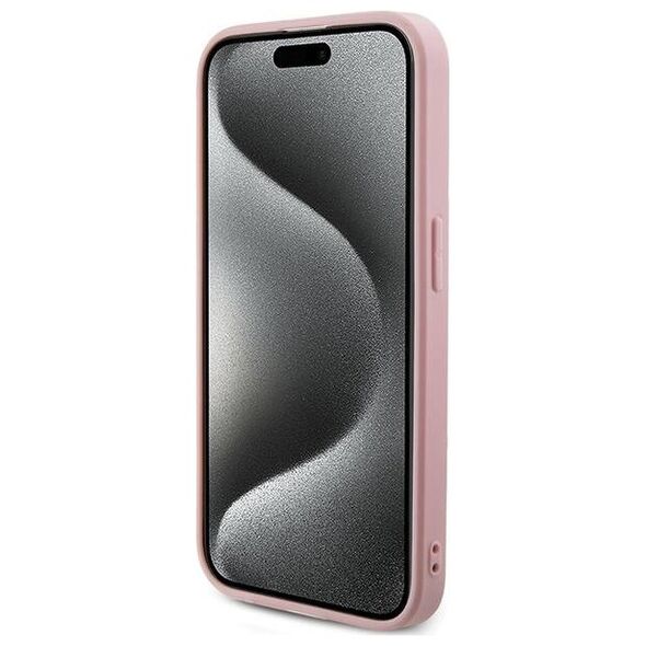 Original Case IPHONE 14 PRO MAX Guess Hardcase Saffiano Iridescent Script (GUHCP14XPSAIRSP) pink 3666339224776