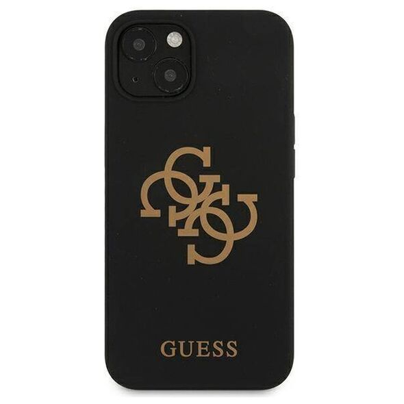 Original Case IPHONE 13 MINI Guess Hard Case Silicone 4G Logo (GUHCP13SLS4GGBK) black 3666339024239