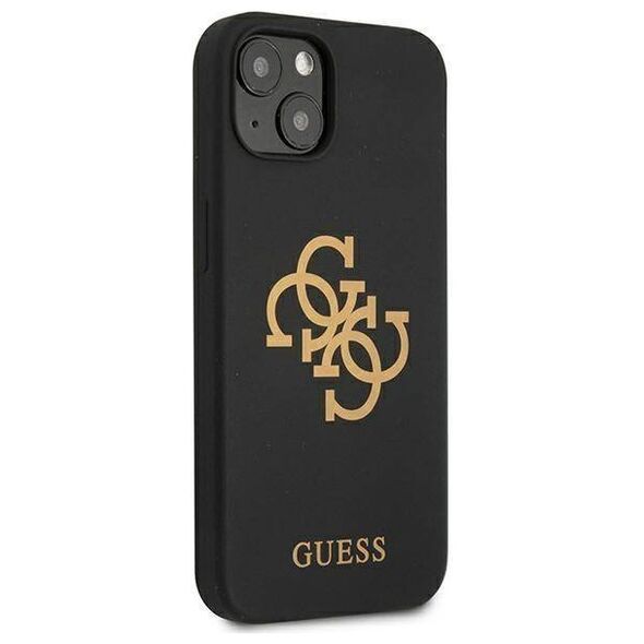 Original Case IPHONE 13 MINI Guess Hard Case Silicone 4G Logo (GUHCP13SLS4GGBK) black 3666339024239