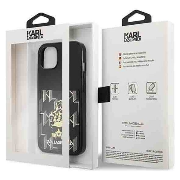Case IPHONE 13 Karl Lagerfeld Hardcase Karlimals Cardslot (KLHCP13MCANCNK) black 3666339049775