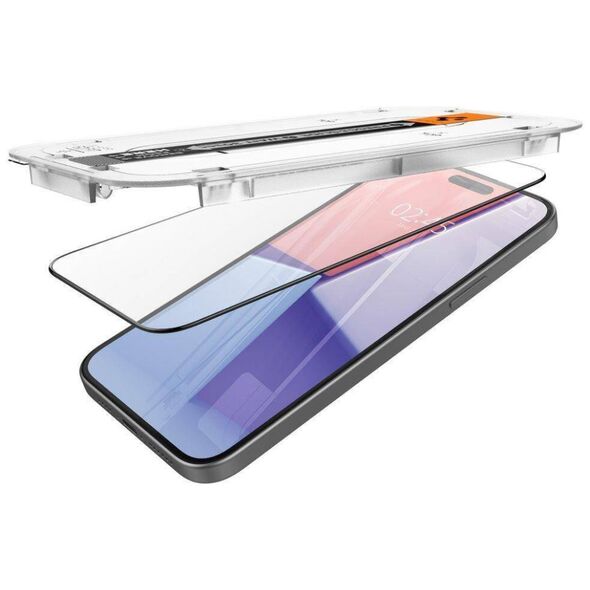 Tempered Glass APPLE IPHONE 15 Spigen Glas.tr "EZ Fit" black 8809896752299