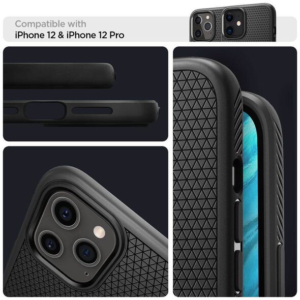 Case IPHONE 12 / 12 PRO Spigen Liquid Air Matte black 8809710756496
