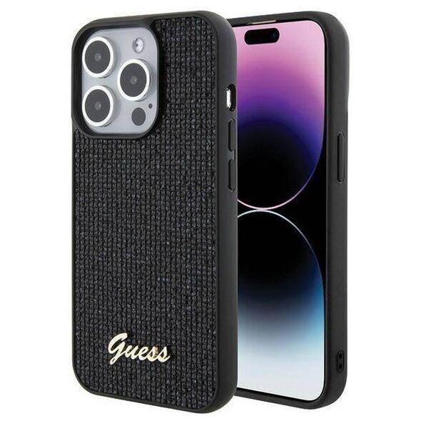 Original Case APPLE IPHONE 15 PRO Guess Hardcase Disco Metal Script (GUHCP15LPMSDGSK) black 3666339173456