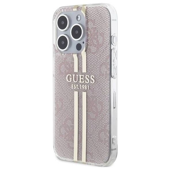Original Case APPLE IPHONE 15 PRO Guess Hardcase IML 4G Gold Stripe (GUHCP15LH4PSEGP) pink 3666339223120