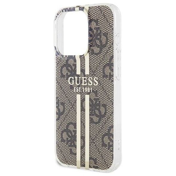 Original Case APPLE IPHONE 15 PRO MAX Guess Hardcase IML 4G Gold Stripe (GUHCP15XH4PSEGW) brown 3666339222857