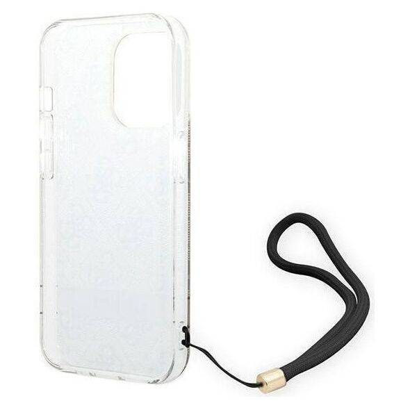 Original Case IPHONE 14 PRO Guess Hardcase 4G Print Strap (GUOHCP14LH4STW) brown 3666339093853