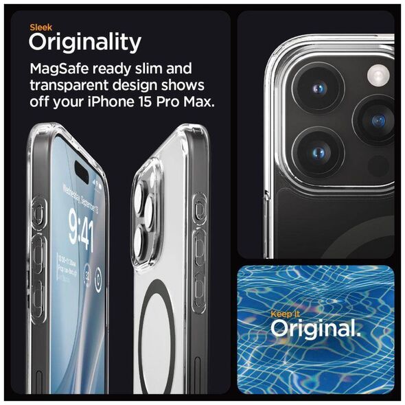 Case APPLE IPHONE 15 PRO MAX Spigen Ultra Hybrid Mag MagSafe Graphite transparent 8809896749268
