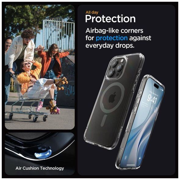 Case APPLE IPHONE 15 PRO MAX Spigen Ultra Hybrid Mag MagSafe Graphite transparent 8809896749268