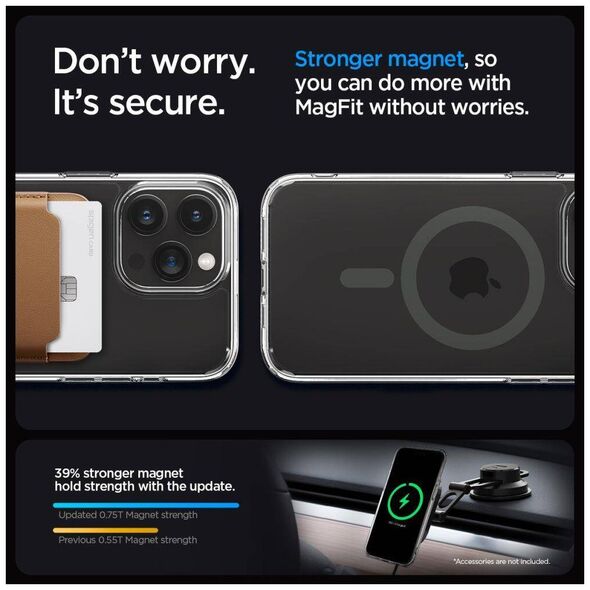 Case APPLE IPHONE 15 PRO MAX Spigen Ultra Hybrid Mag MagSafe Graphite transparent 8809896749268