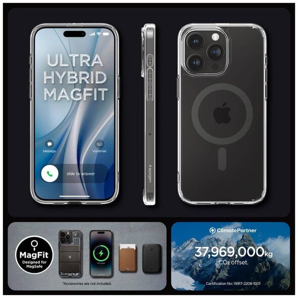 Case APPLE IPHONE 15 PRO MAX Spigen Ultra Hybrid Mag MagSafe Graphite transparent 8809896749268