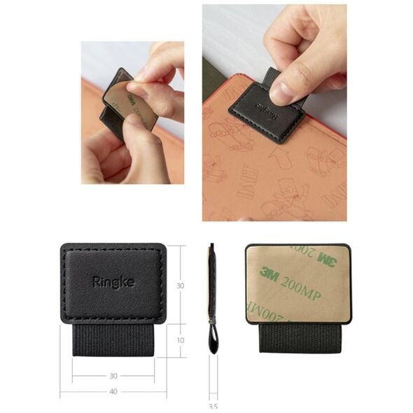 Ringke Ringke - Pen Holder (5 pack) - Ecological Leather, Textile, Elastic - Black 8809659043909 έως 12 άτοκες Δόσεις