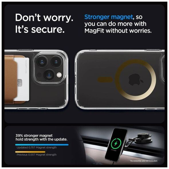 Case APPLE IPHONE 15 PRO Spigen Ultra Hybrid Mag MagSafe Gold transparent 8809896750493