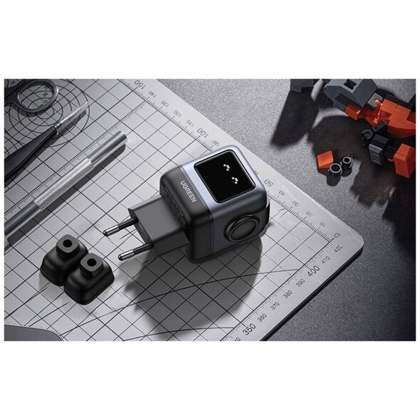 Ugreen Nexode RG mains charger (Robot GaN), 2x USB + USB-C, 65W (gray) 6941876236688