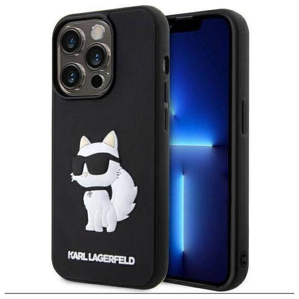Original Case IPHONE 14 PRO Karl Lagerfeld Hardcase Rubber Choupette 3D (KLHCP14L3DRKHNK) black 3666339122683