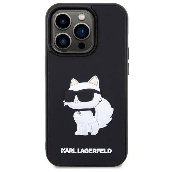 Original Case IPHONE 14 PRO Karl Lagerfeld Hardcase Rubber Choupette 3D (KLHCP14L3DRKHNK) black 3666339122683