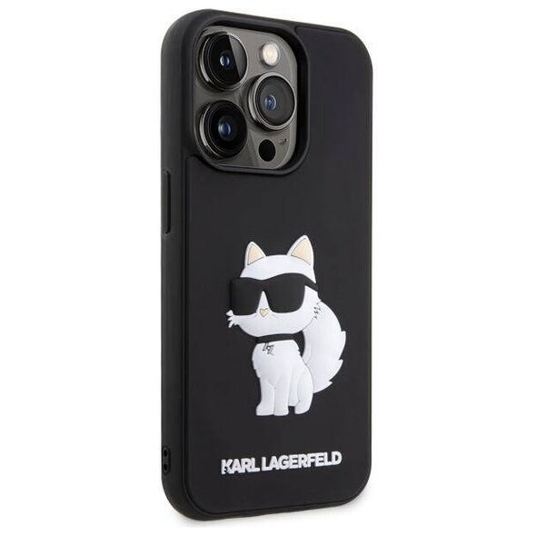 Original Case IPHONE 14 PRO Karl Lagerfeld Hardcase Rubber Choupette 3D (KLHCP14L3DRKHNK) black 3666339122683