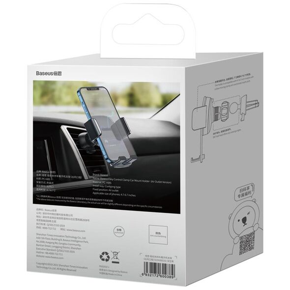 Baseus car holder Easy Control Clamp black for air outlet 6932172600389