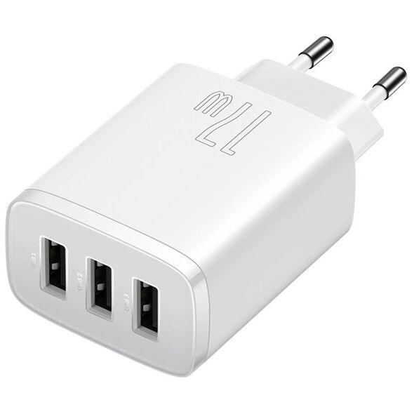 Baseus wall charger Compact 3 x USB white 17w 6932172606978