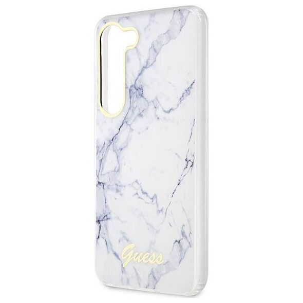 Original Case SAMSUNG GALAXY S23 Guess Hardcase Marble (GUHCS23SPCUMAH) white 3666339117405