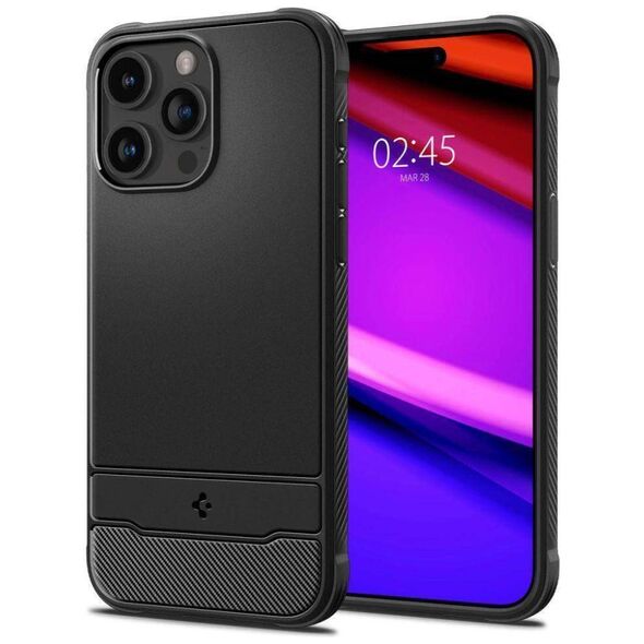 Case APPLE IPHONE 15 PRO Spigen Rugged Armor MagSafe Matte black 8809896750349