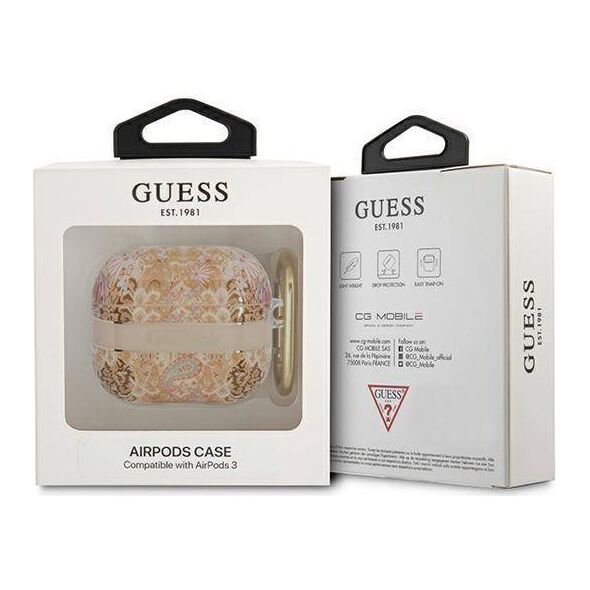 Case APPLE AIRPODS 3 Guess AirPods Paisley Strap Collection (GUA3HHFLD) gold 3666339047337