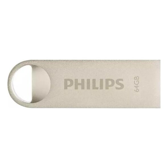 Philips Moon 64GB USB 2.0 Stick Ασημί (FM64FD160B/00) (PHIFM64FD160B-00) έως 12 άτοκες Δόσεις