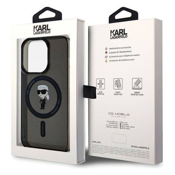 Original Case APPLE IPHONE 15 PRO MAX Karl Lagerfeld Hardcase IML Ikonik MagSafe (KLHMP15XHFCKNOK) black 3666339162184