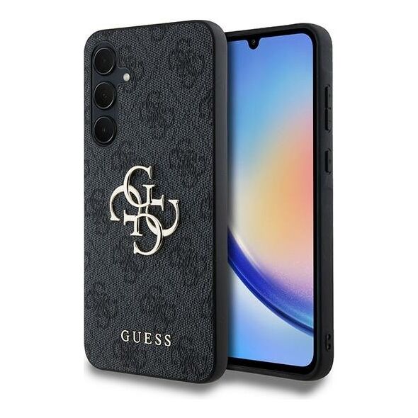 Guess case for Samsung Galaxy A35 GUHCSA354GMGGR black HC PU big 4G metal logo 3666339259563