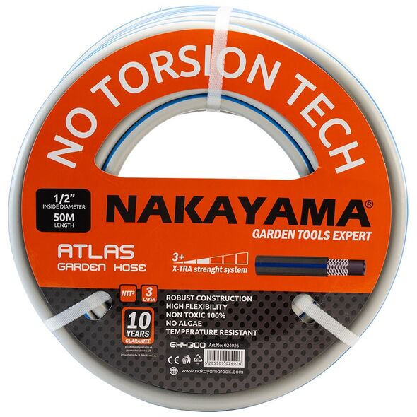 Nakayama Gh4600 Nakayama Gh4600 Λάστιχο Atlas 3 Επιστρώσεις 50m 5/8'' 024057 έως 12 Άτοκες Δόσεις