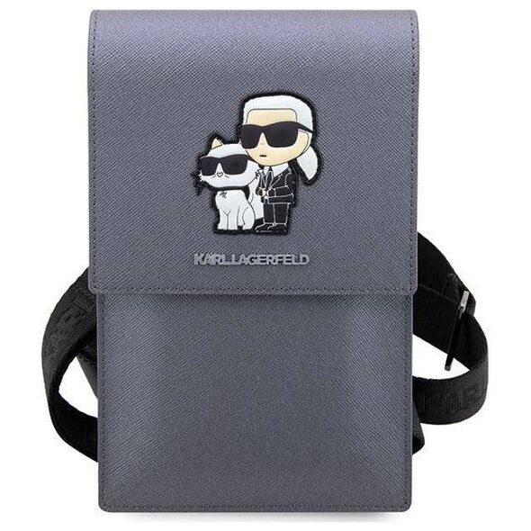 Bag Karl Lagerfeld Saffiano Karl & Choupette Head (KLWBSAKCPMG) silver 3666339123352