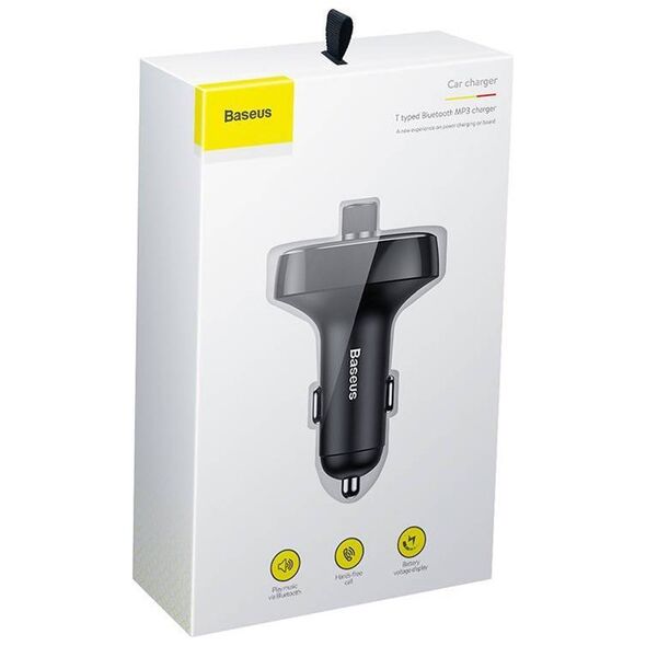 Transmitter FM Baseus T-typed S-09 Bluetooth (black) 6932172628239