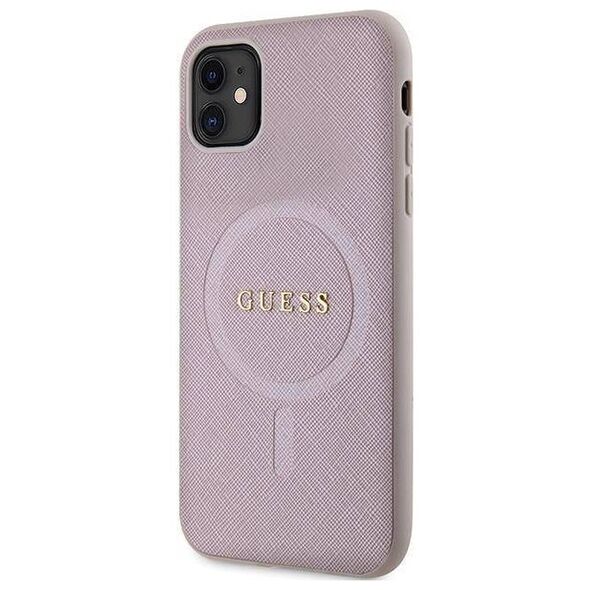 Original Case IPHONE 11 Guess Hardcase Saffiano MagSafe (GUHMN61PSAHMCP) pink 3666339156084