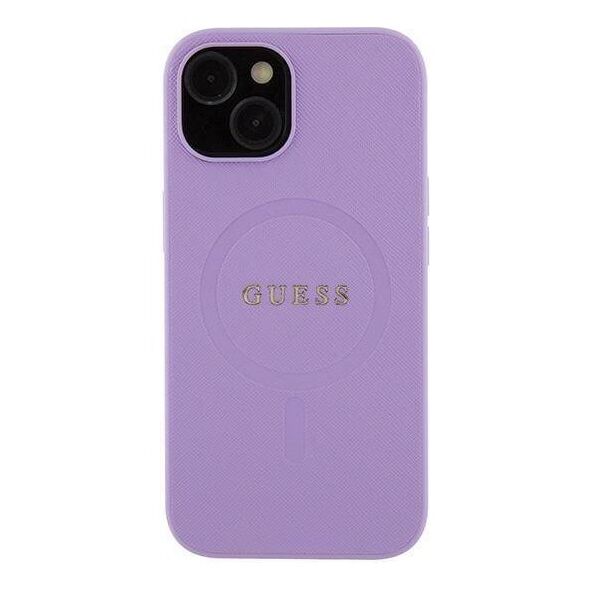 Original Case APPLE IPHONE 15 Guess Hardcase Saffiano MagSafe (GUHMP15SPSAHMCU) purple 3666339155902