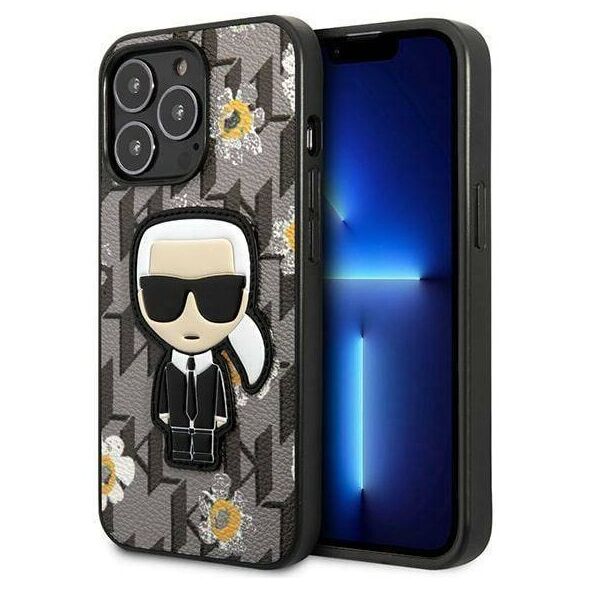 Original Case IPHONE 13 PRO Karl Lagerfeld Flower Ikonik Karl (KLHCP13LPMNFIK1) gray 3666339049461