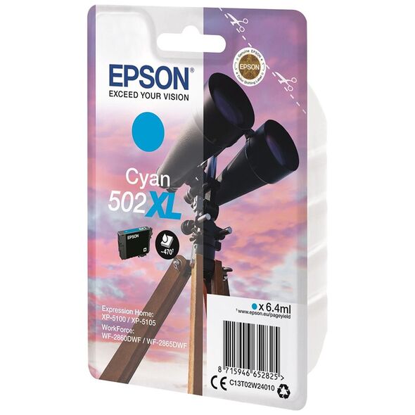 Epson Μελάνι Inkjet 502XL Cyan (C13T02W24010) (EPST02W240) έως 12 άτοκες Δόσεις