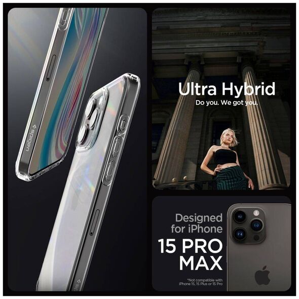 Case APPLE IPHONE 15 PRO MAX Spigen Ultra Hybrid Crystal Clear transparent 8809896749145