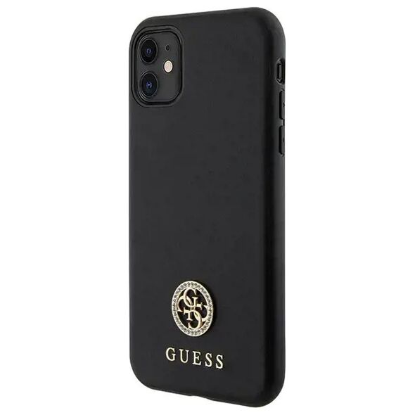 Original Case IPHONE 11 Guess 4G Strass Metal Logo (GUHCN61PS4DGPK) black 3666339150624