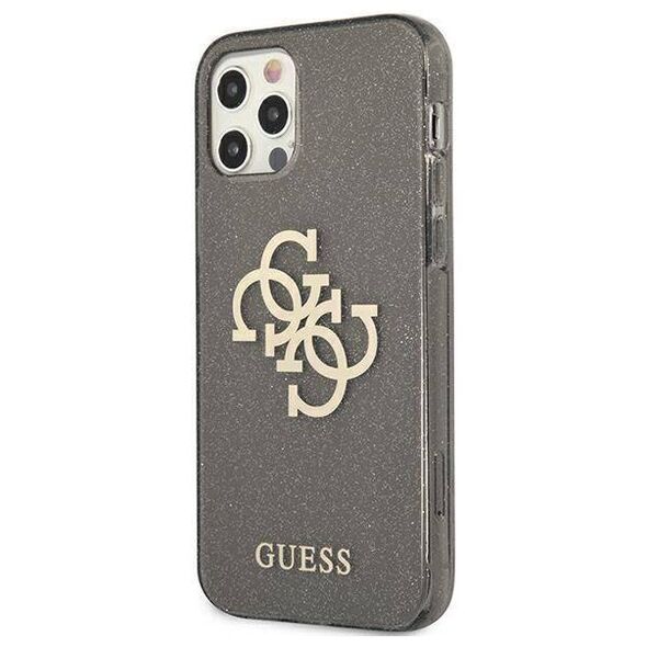 Original Case IPHONE 12 PRO MAX Guess Hard Case Glitter 4G Big Logo (GUHCP12LPCUGL4GBK) black 3666339004859