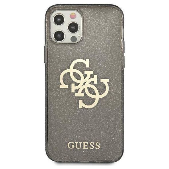 Original Case IPHONE 12 PRO MAX Guess Hard Case Glitter 4G Big Logo (GUHCP12LPCUGL4GBK) black 3666339004859