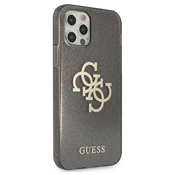 Original Case IPHONE 12 PRO MAX Guess Hard Case Glitter 4G Big Logo (GUHCP12LPCUGL4GBK) black 3666339004859