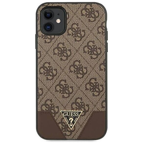 Original Case IPHONE 11 6.1 "Guess Hardcase 4G Triangle Collection GUHCN61PU4GHBR brown 3666339016302