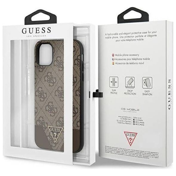 Original Case IPHONE 11 6.1 "Guess Hardcase 4G Triangle Collection GUHCN61PU4GHBR brown 3666339016302