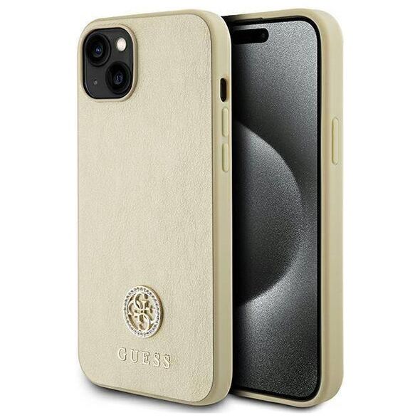 Original Case APPLE IPHONE 15 Guess Hardcase Leather 4G Metal Logo Strass
 (GUHCP15SPS4DGPD) gold 3666339151003
