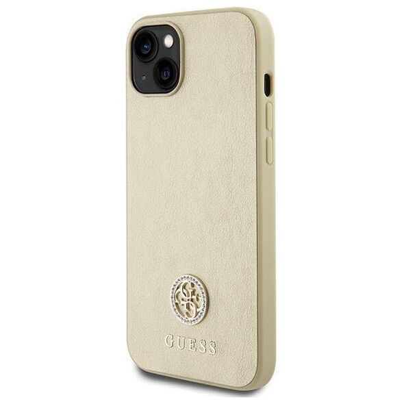 Original Case APPLE IPHONE 15 Guess Hardcase Leather 4G Metal Logo Strass
 (GUHCP15SPS4DGPD) gold 3666339151003